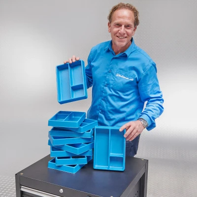 Afbeelding van Datona Vakverdeling Met 3 Compartimenten 10 Stuks (19 x 26 3,7 cm) Blauw
