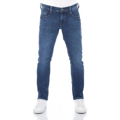 Afbeelding van Mustang Oregon Jeans Tapered Fit, Heren, Maat: 36x30, Mid blue denim