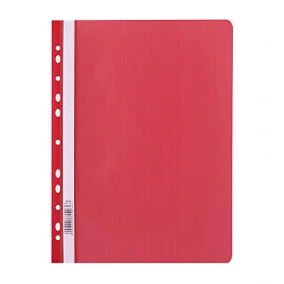 Afbeelding van D.RECT Lux PP A4 Snelhechtmap met perforatie van sterke polypropyleen folie, rood