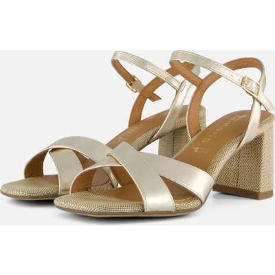 Afbeelding van Tamaris Sandalen met hak goud Synthetisch Dames Maat 37