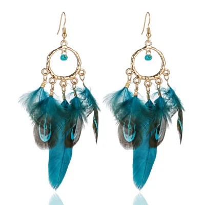 Afbeelding van Cirkelvormige Oorbellen met Boho Veertjes Deja Jewels