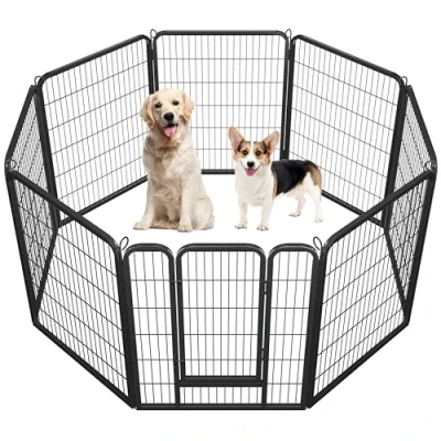 Afbeelding van Yaheetech Puppybox Dierenloopstal Vrijloop Honden Loopstal van 8 panelen per paneel 80 x 100 cm