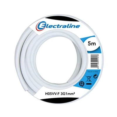 Afbeelding van Electraline 11720, kabelrol, H05VV F, 3G1mm², lengte 5 m, Wit