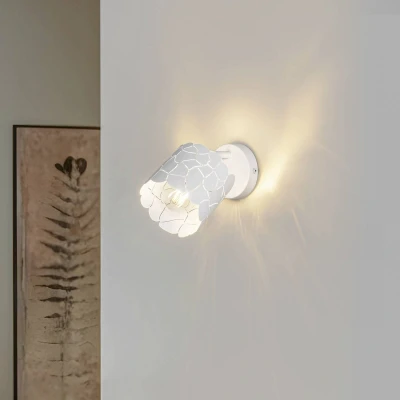 Afbeelding van Lindby wandlamp Aralena, wit, 1 lamp, metaal, Ø 12 cm