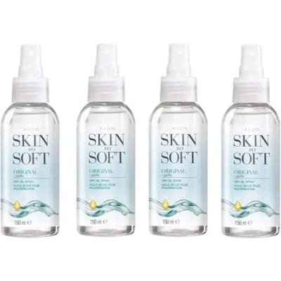Afbeelding van Avon Skin So Soft Original droge olie bodyspray met jojobaolie en citronella, 4 x 150ml