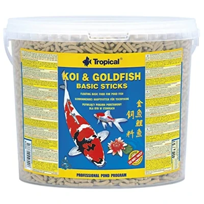 Afbeelding van KOI&amp;GOLDFISH BASIC STICKS 5L / 430g is een compleet, drijvend voer voor koi, goudvissen en alle andere sierkarperachtigen gehouden in tuinvijvers