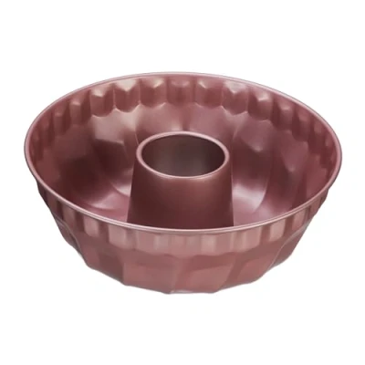 Afbeelding van Relaxdays tulband bakvorm met anti aanbaklaag 25 cm tulbandvorm roze ronde cakevorm
