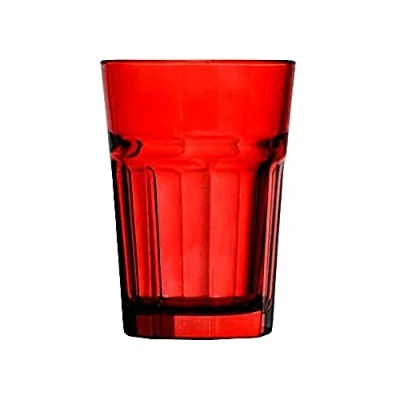 Afbeelding van Topkapi 251.019 Longdrink Glas rood 6 stuks Miami Red Glass Set XL glazen (36 cl) in vuur voor cocktail, longdrink, mojito, sap, water, hoogte 12 cm