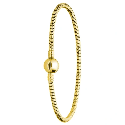 Afbeelding van Lucardi Dames Stalen goldplated Armband slang ronde sluiting Staal Goudkleurig 21 cm