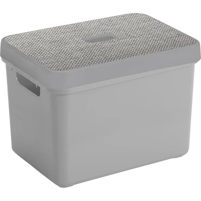 Afbeelding van Sunware Opbergbox/mand lichtgrijs 18 liter met deksel Opbergbox