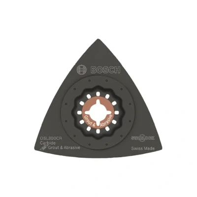 Afbeelding van BOSCH OSL300CR 1 stuk, 76 mm Starlock oscillerend multitool delta rasp met carbide coating geschikt voor het verwijderen van tegellijm (thinset).