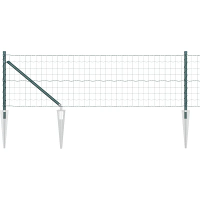 Afbeelding van vidaXL Euro Hek Set van 2 Groen Kunststof Gecoate Staal 10 x 0.8 m