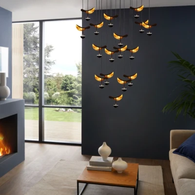 Afbeelding van Stars of Light Zwart met goude hanglamp Dracera 390341