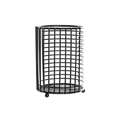 Afbeelding van Items keukengerei houder zwart D12 x H16 cm metaal Keukenhulphouders