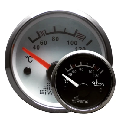Afbeelding van Wema Olietemperatuur meter Silver Gauge Serie Wit