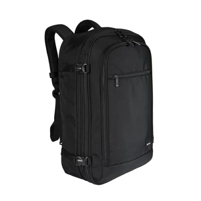 Afbeelding van Amazon Basics Handbagage, reisrugzak, met draaggreep en schouderriem, 25 + 10 l, 1,7 kg nettogewicht, zwart, Eén maat, Single