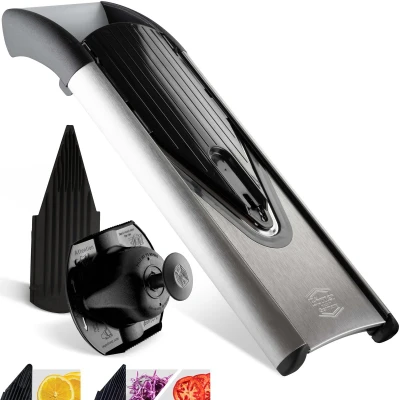 Afbeelding van Börner Mandoline V6 Basic 3 delige set snijdiktes BPA vrij en Roestvrij Exclusive Line Zwart