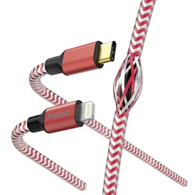 Afbeelding van Hama Snellaad /gegevenskabel Reflective USB C Lightning 1,5 M Rood