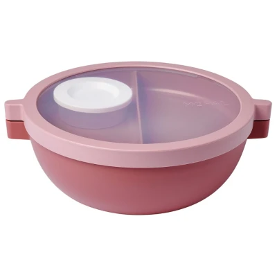 Afbeelding van Mepal Vita Basic Bento lunchbowl 1500 ml 4 vakken waarvan 2 uitneembare bakjes box Salade lunchbox Vivid mauve