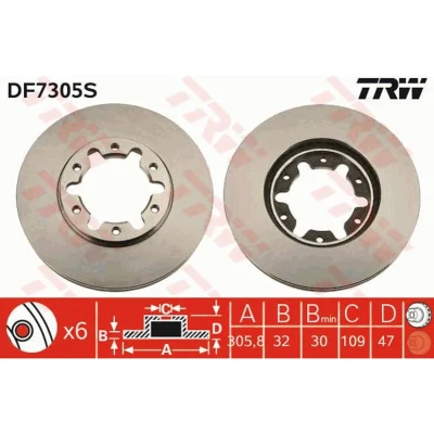 Afbeelding van Remschijf TRW DF7305S