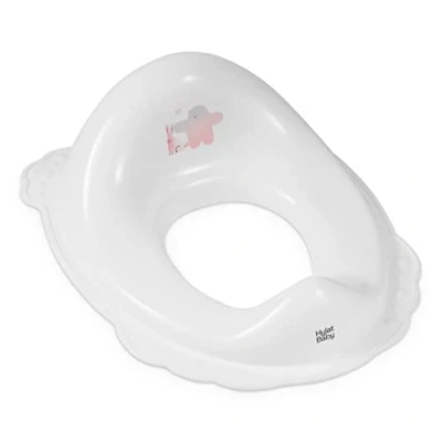 Afbeelding van Hylat Baby Toiletbril voor kinderen, nuttig bij toilettraining, meisjes en jongens, solide materiaal, antislip rubber, kleur: wit, motief: vrienden, merk: