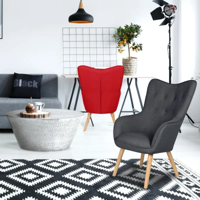 Afbeelding van Scandinavische Klarys fauteuil donkergrijze stof Menzzo
