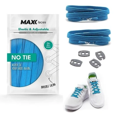 Afbeelding van MAXX laces platte elastische veters vor kinderen en volwassenen rubberen instelbare spanning zonder strikken flexibel voor alle soorten schoenen 1 lengte in 30+ kleuren