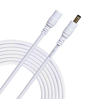 Afbeelding van Liwinting DC Verlengkabel 5,5 mm x 2,5 Aansluitkabel Gelijkstroom Verbindingskabel Verdeler Mannelijk naar Vrouwelijk Connector voor Voeding, CCTV camera 1m Wit
