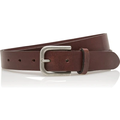 Afbeelding van 3cm echt lederen bruine riem heren / dames bruin jeansriem Riemmaat 85 cm Totale lengte 100