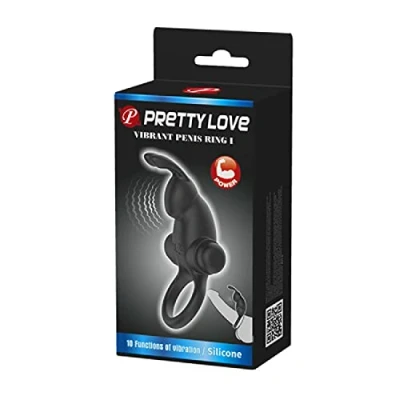 Afbeelding van Pretty Love Vibrating Penis Ring 1 Cockring Vibrerend Zwart