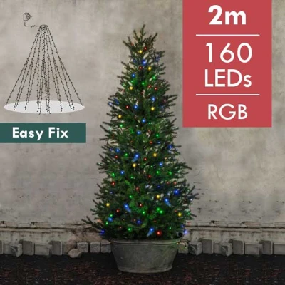 Afbeelding van Kerstboom LED verlichting 2 meter RGB 160 leds