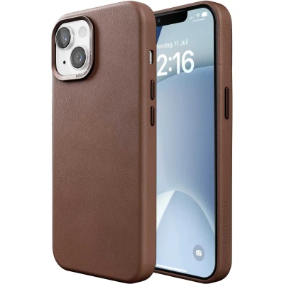 Afbeelding van Apple iPhone 15 MagSafe Hoesje Kunstleder Woodcessories Hardcase/Backcover Bruin Telefoonhoesje Shockproof/Valbescherming