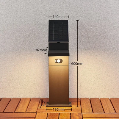 Afbeelding van Lucande Solar buitenverlichting 1licht aluminium, kunststof H: 60 cm grafietgrijs (RAL 840 M), wit Inclusief lichtbron