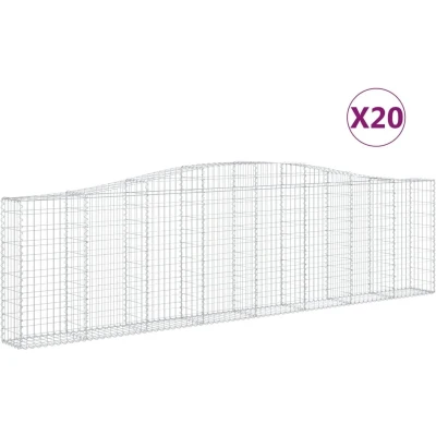 Afbeelding van vidaXL Schanskorven 20 st gewelfd 400x30x100/120 cm ijzer