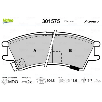 Afbeelding van Valeo Remblokset 301575
