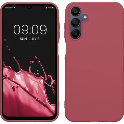 Afbeelding van kwmobile telefoonhoesje geschikt voor Samsung Galaxy A15 5G Hoesje smartphone Back cover in donkerroze