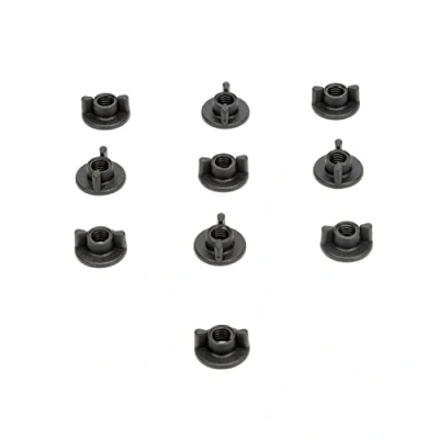 Afbeelding van STEY ACCESORIOS 10 stuks vleugelmoeren, robuuste kunststof moeren, M6 schroeven (zwart, stuks)