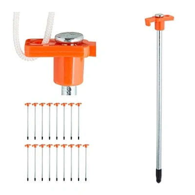 Afbeelding van Relaxdays tentharingen set van 18 tentspijkers 25 cm grondpennen met oogje staal Oranje