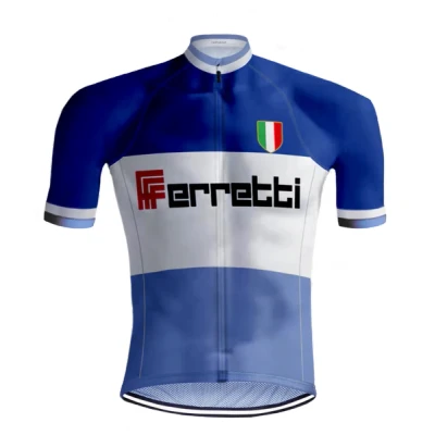 Afbeelding van Retro Wielershirt Ferretti Blauw REDTED