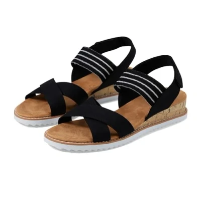 Afbeelding van Skechers Vrouwen Bob&#039;s Desert KISS Shore Genoeg, Zwart textiel, 38 EU
