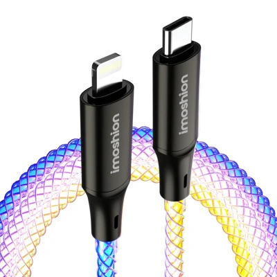 Afbeelding van Fast charging RGB Type C to Lightning cable 2 Meter van iMoshion / Meerkleurig
