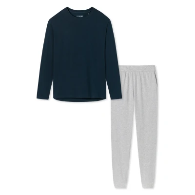 Afbeelding van Schiesser Pyjama, Dames, Maat: 38, Grau dunkelblau