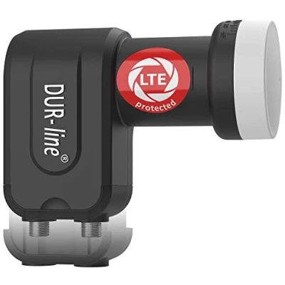 Afbeelding van DUR line + Ultra Twin LNB 2 deelnemers zwart met LTE filter [zeer goed *] voudig, digitaal bescherming tegen weersinvloeden, Full HD, 4K, premium kwaliteit