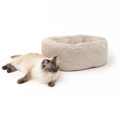 Afbeelding van LucyBalu® DINGHY kattenbed wasbaar voor kleine &amp; grote katten slaapplek kattenkussen kattensofa knuffelbed kattenbank kattenligbed zand