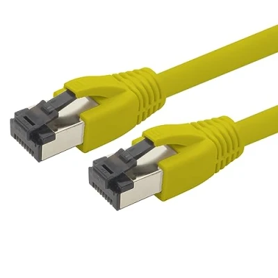 Afbeelding van 1aTTack.de 1,5m Cat 8 netwerkkabel CAT8 kabel geel 1 stuk Cat.8 Lan 2000 MHz 40 Gbit s 40GBase T Poe+ patchkabel Ethernetkabel LSZH x 1,5 meter