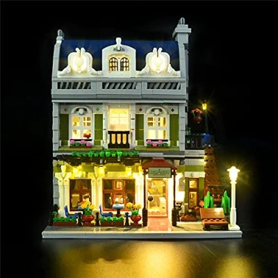 Afbeelding van GEAMENT LED verlichtingsset compatibel met Parijs Restaurant (Parisian Restaurant) verlichting kit voor Creator 10243 (Bouwsteenmodel niet inbegrepen)