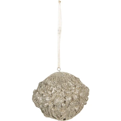 Afbeelding van Clayre &amp; Eef Goude Kerstbal Ø 8*7 cm 6PR3023