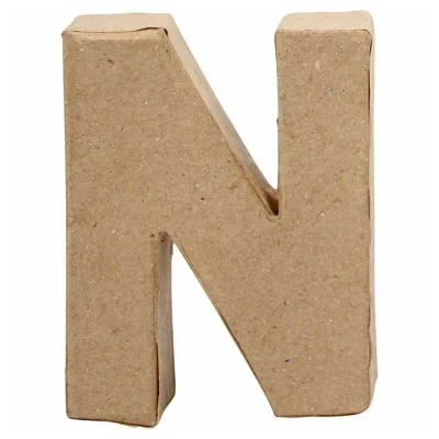 Afbeelding van Creative letter N papier mâché 10 cm