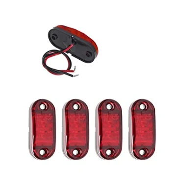 Afbeelding van 4 x LED 12 V tot 24 rood begrensingslicht positielamp zijmarkeringslicht vrachtwagen E test E9
