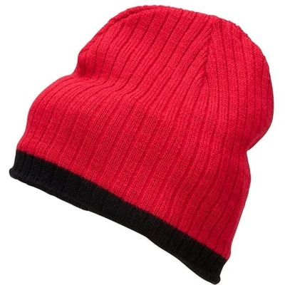 Afbeelding van Myrtle Beach Unisex Gebreide Muts (Rood/Zwart)